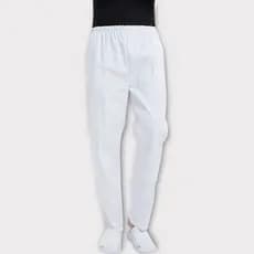 Calça sem bolso branca ou preta em poliéster para uniforme de enfermeiro ou veterinário