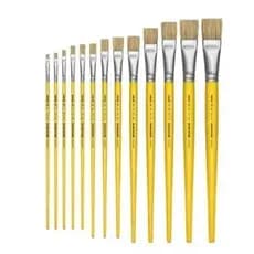 Kit Com 5 Pincéis Tigre 815 ( Linha Amarela ) Pintura Artesanato Arte Desenho