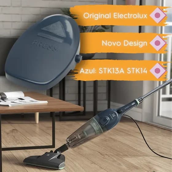 Tecla Depósito Pó Electrolux para Aspirador Powerspeed Azul STK13A STK14 (A21798901)