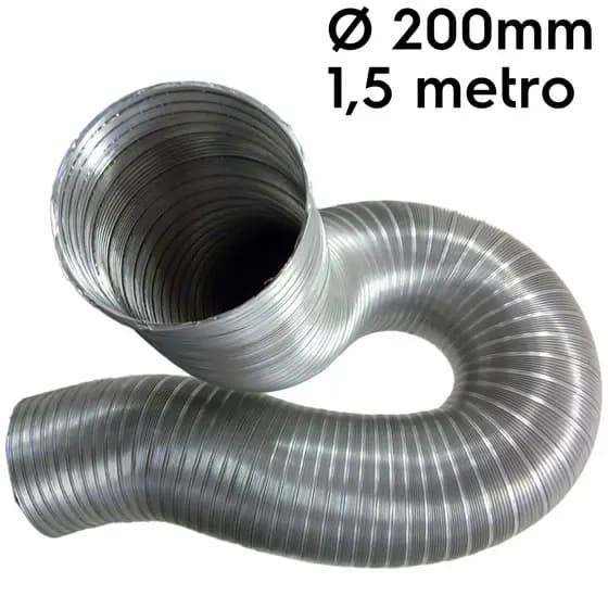 Tubo Semi Rígido em alumínio 200mm com 1,5m