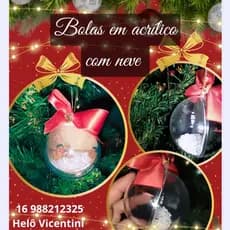 bola natal, enfeite de  natal , personalizada com neve, laço e foto