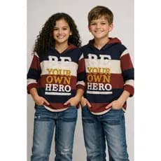 Blusa malha frio com capuz milion Infantil Listrada  – “Be Your Own Hero