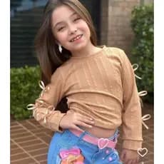 Blusa de Frio Infantil Menina Lacinhos