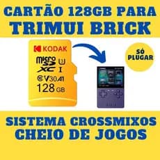 Cartão 128GB Com Sistema CrossMixOs + Jogos Para Portátil Trimui Brick - Micro SD Original