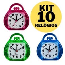 Kit 10 Relógios Com Alarme Despertador Para Cabeceira e Mesa Decoração