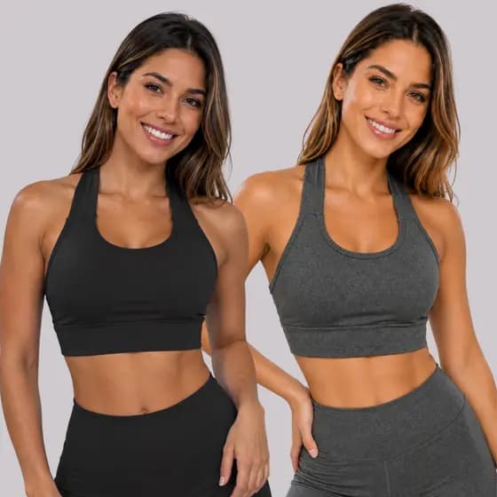 Kit 2 Tops Top Toper  Fitness Feminino Roupas Para Academia Ginástica Corrida B13