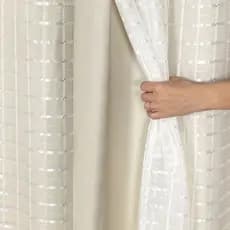 Cortina Blackout Pvc + Tecido Voil 2,80 X 1,60 Sala Quarto Cor Bege Triangulo Cortinas