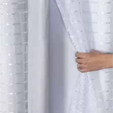 Cortina Blackout Pvc + Tecido Voil 2,80 X 1,60 Sala Quarto Cor Branca Triangulo Cortinas