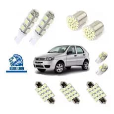 Kit Fiat Palio Lampadas Led Pingo Teto Placa Meia Luz Ré