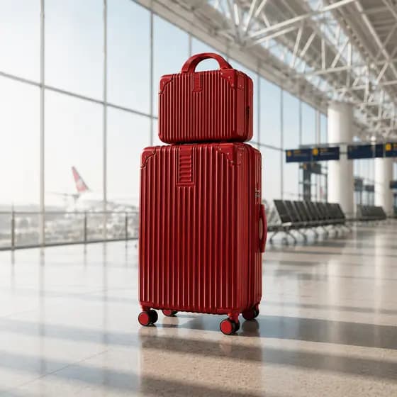 Mala de Bordo 10kg + Frasqueira Rígida ABS Rodas 360° Viagens Estilosa Moderna