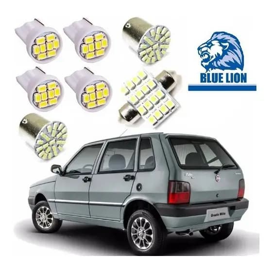 Kit Lampada Led Uno Mille Fire Way Alta Qualidade Super Led