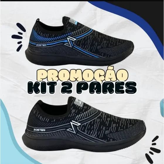 Kit 2 Pares Tênis Feminino Esportivo em Nylon – Leve, Confortável e Resistente – Numeração 34 ao 43