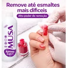 Acetona Musa 2 em 1 500ml – Alta Remoção para Esmaltes Difíceis | Profissional para Manicure e Nails