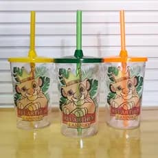 Copo twister Personalizado Simba Rei Leão 500ml com tampa e canudo - Copo shake - Copo infantil