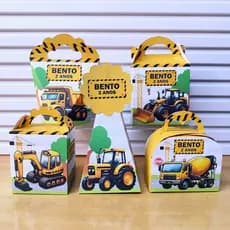 Kit Personalizados trator construção - caixinhas personalizadas/caixas lembrancinhas - PEGUE E MONTE