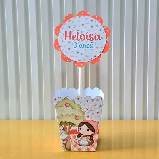 Centro de Mesa Personalizado Chapeuzinho vermelho - Cachepot - Lembrancinhas para festa infantil