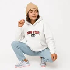 Moletom Feminino NEW YORK e LOS ANGELES Blusa De Frio Moda De Inverno Lançamento Imperdível