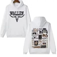 Moletom Blusa De Frio WALLEN Country Cowboy Unissex Casaco Com Bolso E Capuz Flanelado e Quentinho