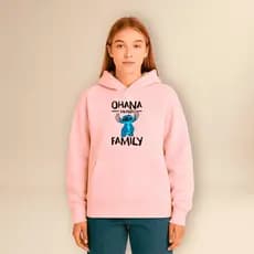 Moletom Feminino Stitch Ohana Com Capuz Bolso Flanelado Blusa De Frio Estampado Canguru