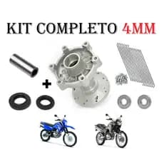 Cubo Da Roda Traseira + Rolamento + Raio 4mm + Retentor + Espaçador - Yamaha Xtz 250 Lander / Teneré 250