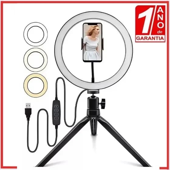 Ring Light 10  26cm Iluminação Profissional Led Selfie Tripé