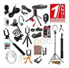 Kit Youtuber Profissional Podcast Tiktok Live com 1 Ano de Garantia