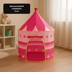 Barraca Infantil Tenda Castelo Cor Rosa Brinquedo Recreativo Criança