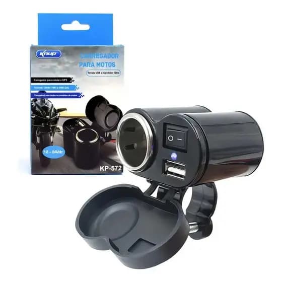 Carregador para Motos Knup – USB + Tomada 12V