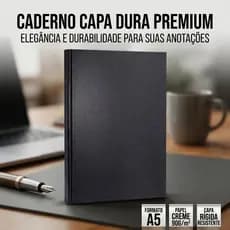 Caderno Grande Numerado 100 Folhas Capa Dura Preto Livro Ata Registro Controle Escritório
