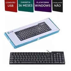 Teclado Basico Slim Preto Usb Hayom Tc3201, Usb, Abnt2, Preto