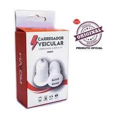 Carregador Veicular Turbo Celular Hayom 3a 2 Usb 36w Cor:Branco