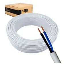 Cabo PP 2x2,5mm BRANCO 10,20,30 e 50 M instalação câmera lâmpadas iluminação construção makita