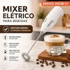 Batedor Misturador Mixer Elétrico para Bebidas Leite Café Clara Original