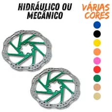 Disco de Freio Bike 160mm MTB Colorido Alumínio Inox 6 Furos Hidráulico Mecânico