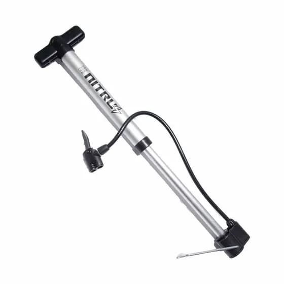 Bomba de Pé para Bicicleta Nitro 320mm – Válvula Presta e Schrader – Portátil, Leve e Resistente