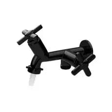 TORNEIRA TANQUE/MAQUINA COM BICO 1/2" PRETA ABS SICILIA 712 HERC