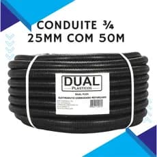 Conduite Eletroduto 3/4 Reforçado Preto Rolo 50 Metros Dual