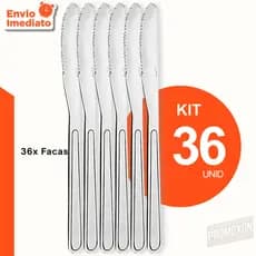 Kit 36 ou 6 peças Faca de Mesa em Aço Inox - Maior Durabilidade