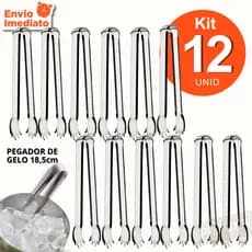 Pegador Inox Para Gelo Salada Doces Queijos e Frios Uso Doméstico e Profissional Kit 12, 6 ou 3 unid