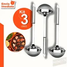 Concha Inox Premium Cabo Longo Para Servir Caldo, Sopa e Feijão