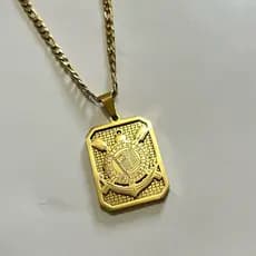 Colar Corinthians em aço inoxidável dourado