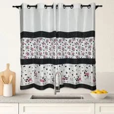Cortina de Cozinha 2m x 1,40m altura Tecido Oxford Estampada