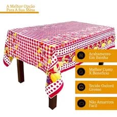 Toalha de Mesa Estampada Tecido Oxford de Alta Qualidade Resistente Com Bainha Vários Tamanhos