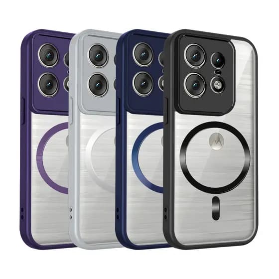 Capa Magnética De Silicone Transparente Cor Caramelo Motorola Moto Edge 50 Pro Ultra Fusion Neo Invólucro TPU Pára-Choqu