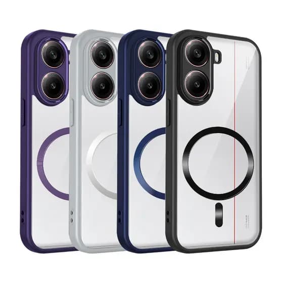 Capa De Telefone Magnética Acrílica Transparente Fosca Xiaomi Mi Poco X8 X7 X6 Pro Max Embalagem TPU Pára-Choques À Prov