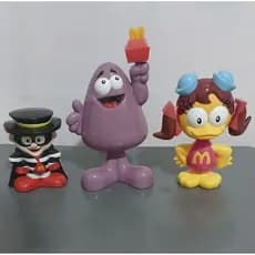 Lote Kit com 3 Bonecos Brinquedos McDonald's Coleção