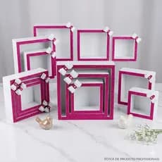 KIT DE NICHOS DECORADOS ROSA PINK LAÇOS BRANCO