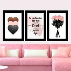 KIT DE QUADROS DECORATIVOS COM 3 PÇS