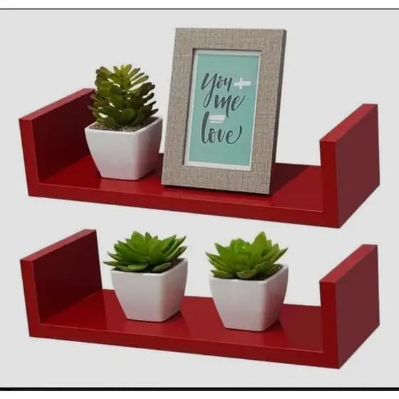 Prateleira em U MDF 38x10cm Decorativa para Parede – Sala Quarto Cozinha Banheiro Escritório | Nicho Prateleiras Decor