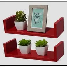 Prateleira em U MDF 38x10cm Decorativa para Parede – Sala Quarto Cozinha Banheiro Escritório | Nicho Prateleiras Decor